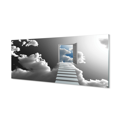 Obraz na akrylátovom skle Schody mraky dvere