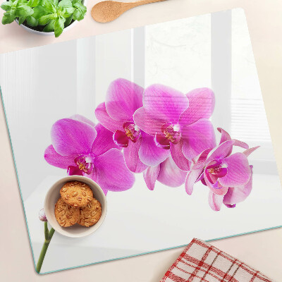 Sklenená doska na krájanie Orchidey v odtieňoch ružovej