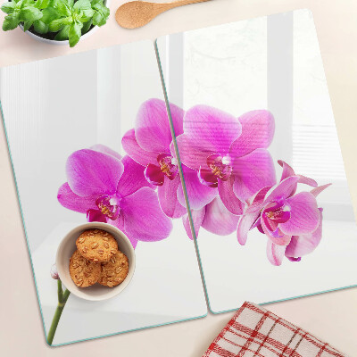 Sklenená doska na krájanie Orchidey v odtieňoch ružovej