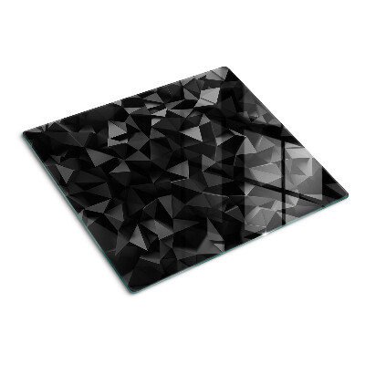 Sklenená doska na krájanie Geometria polygónov v odtieňoch čiernej
