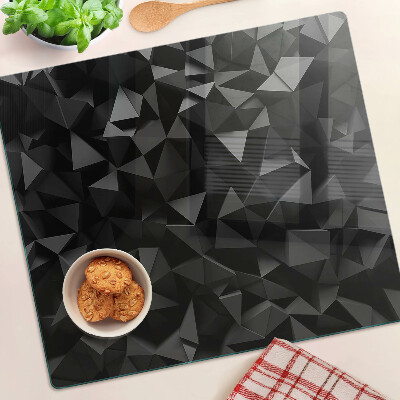 Sklenená doska na krájanie Geometria polygónov v odtieňoch čiernej