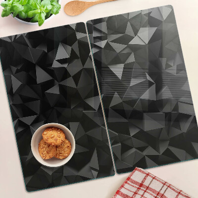 Sklenená doska na krájanie Geometria polygónov v odtieňoch čiernej