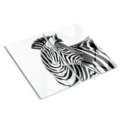 Sklenená doska na krájanie Zebra v čiernobielych pruhoch