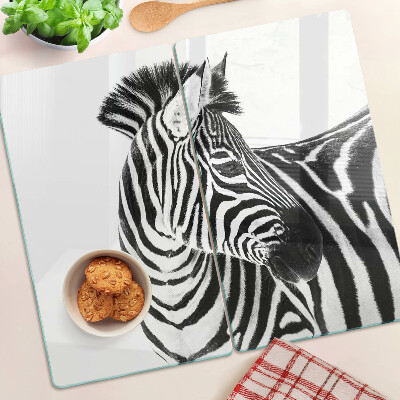 Sklenená doska na krájanie Zebra v čiernobielych pruhoch