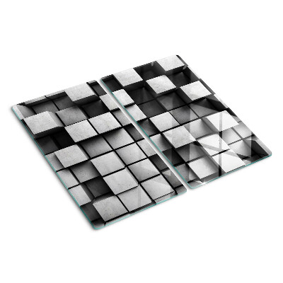 Sklenená doska na krájanie Geometrické vzory v odtieňoch sivej