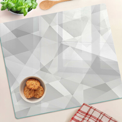 Sklenená doska na krájanie Geometria v odtieňoch sivej
