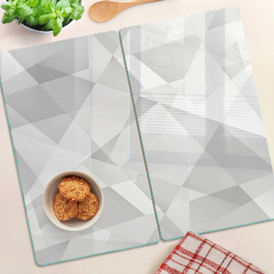 Sklenená doska na krájanie Geometria v odtieňoch sivej