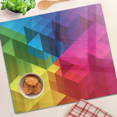 Sklenená doska na krájanie Farebná geometria v trojuholníkoch