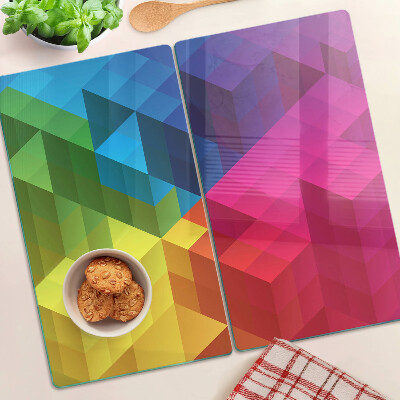 Sklenená doska na krájanie Farebná geometria v trojuholníkoch