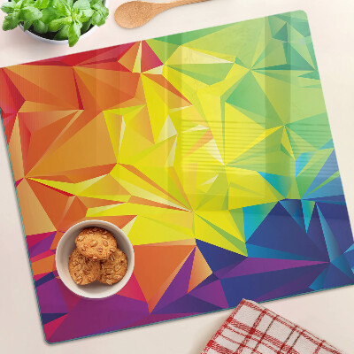 Sklenená doska na krájanie Farebná geometria