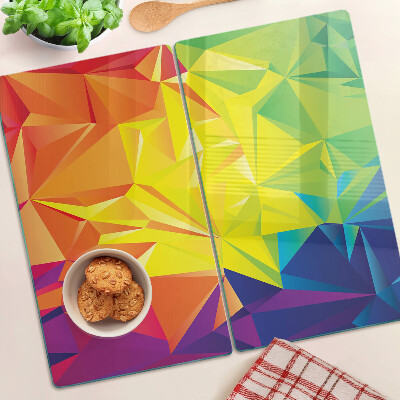Sklenená doska na krájanie Farebná geometria