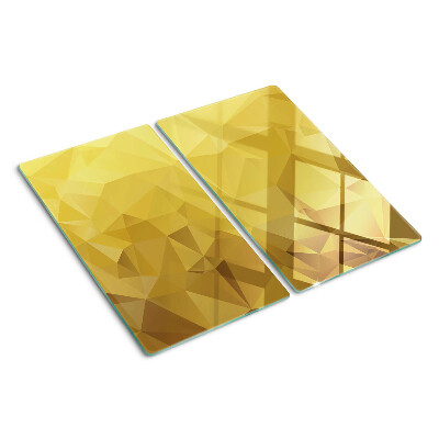 Sklenená doska na krájanie Geometria v odtieňoch zlata