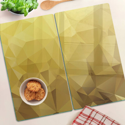 Sklenená doska na krájanie Geometria v odtieňoch zlata