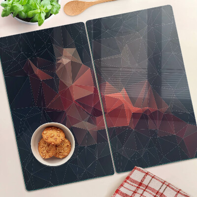 Sklenená doska na krájanie Abstraktná geometria v odtieňoch červenej