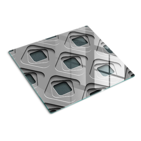 Sklenená doska na krájanie Geometrické vzory v odtieňoch sivej