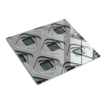 Sklenená doska na krájanie Geometrické vzory v odtieňoch sivej