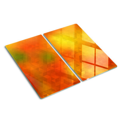 Sklenená doska na krájanie Geometria v odtieňoch oranžovej
