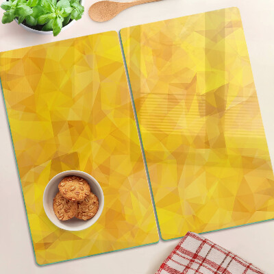 Sklenená doska na krájanie Žltá geometrická mozaika