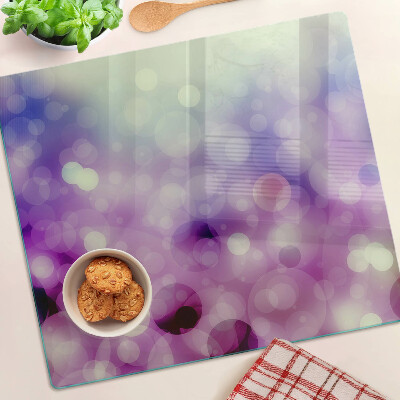 Sklenená doska na krájanie Bokeh v odtieňoch fialovej a ružovej