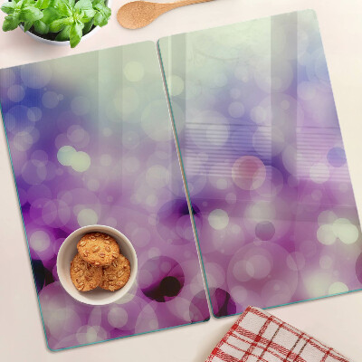 Sklenená doska na krájanie Bokeh v odtieňoch fialovej a ružovej
