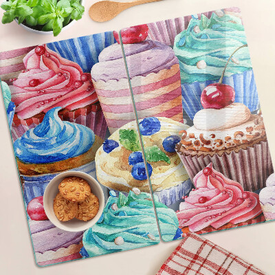 Doska na krájanie Cupcakes a farebné pečivo