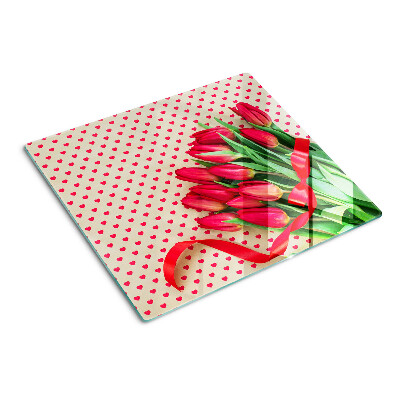 Doska na krájanie Tulipány so srdiečkami a stuhou
