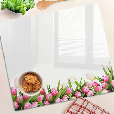 Doska na krájanie Tulipány v pastelových farbách