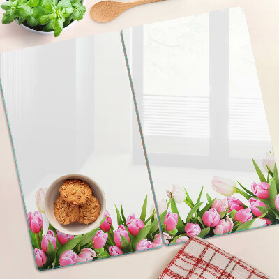 Doska na krájanie Tulipány v pastelových farbách