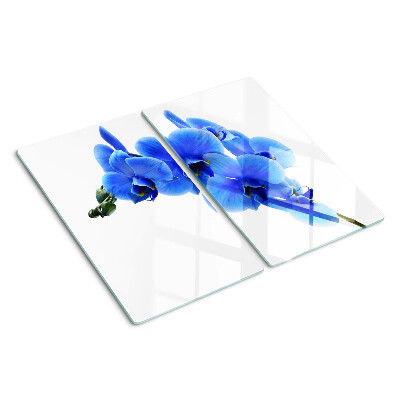 Sklenená doska na krájanie Modré orchidey