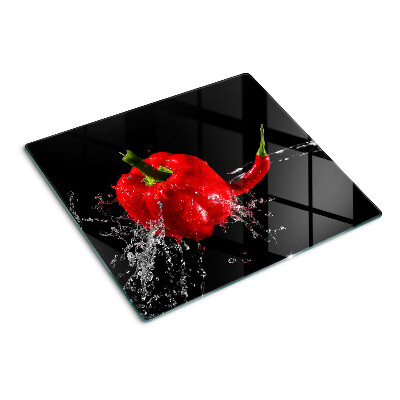 Sklenená doska na krájanie Červená paprika vo vode