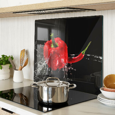 Sklenená doska na krájanie Červená paprika vo vode