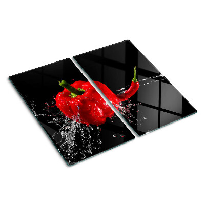 Sklenená doska na krájanie Červená paprika vo vode