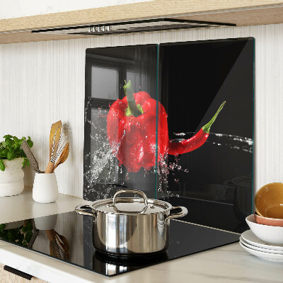 Sklenená doska na krájanie Červená paprika vo vode