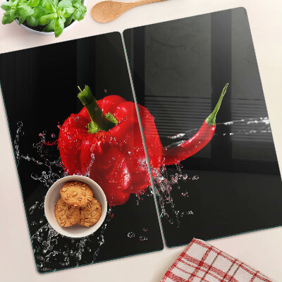 Sklenená doska na krájanie Červená paprika vo vode