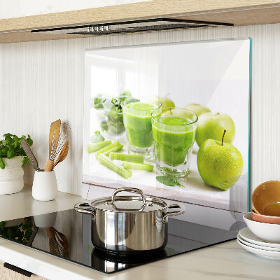 Sklenená doska na krájanie Zelené smoothie a čerstvé ingrediencie