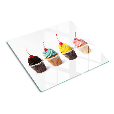 Doska na krájanie Cupcake so šľahačkou a čerešňami