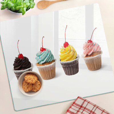 Doska na krájanie Cupcake so šľahačkou a čerešňami