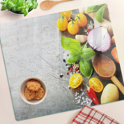 Doska na krájanie Kuchynské ingrediencie a bylinky