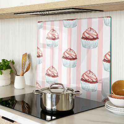 Sklenená doska na krájanie Cupcakes na ružových pruhoch