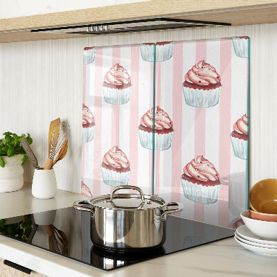 Sklenená doska na krájanie Cupcakes na ružových pruhoch