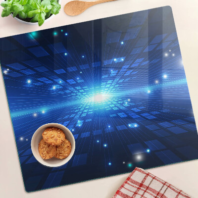 Doska na krájanie Technologický vzor v odtieňoch modrej