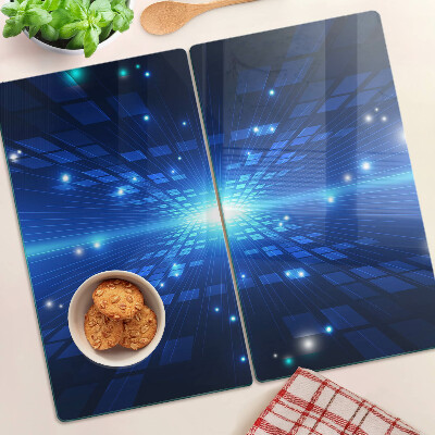 Doska na krájanie Technologický vzor v odtieňoch modrej