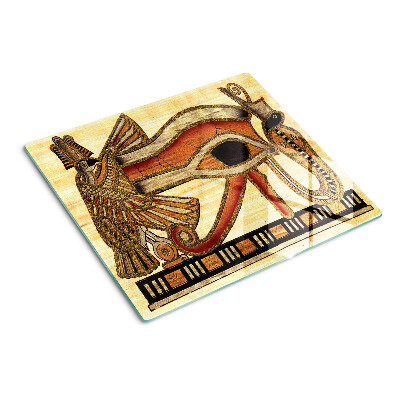 Sklenená doska na krájanie motív egyptských hieroglyfov