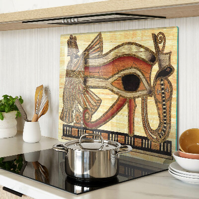 Sklenená doska na krájanie motív egyptských hieroglyfov