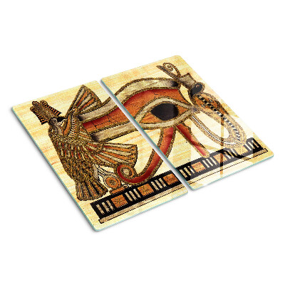 Sklenená doska na krájanie motív egyptských hieroglyfov