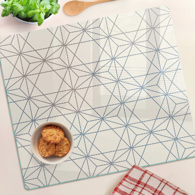 Sklenená doska na krájanie Geometria s trojuholníkmi a čiarami