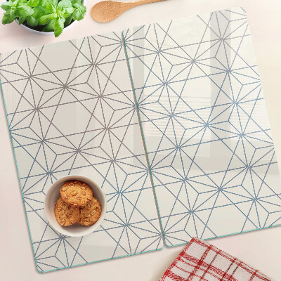 Sklenená doska na krájanie Geometria s trojuholníkmi a čiarami