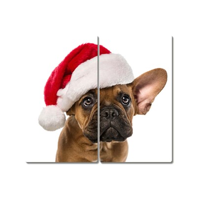 Buldog vianočný pes Sklenené doska do kuchyne