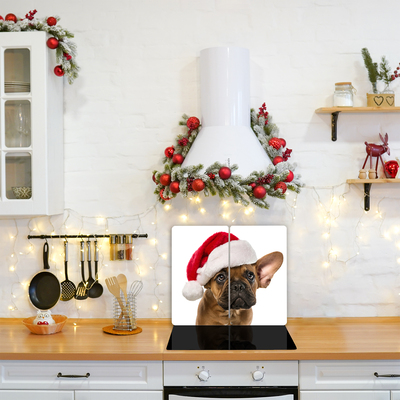 Buldog vianočný pes Sklenené doska do kuchyne