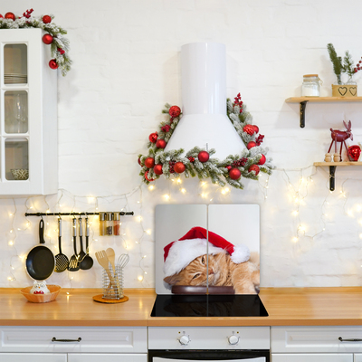 Mačka čiapka Santa Claus Sklenené doska do kuchyne